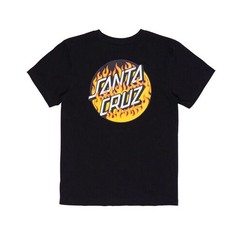 Santa Cruz Youth Tee Blaze Dot Black [Size: Youth 10]