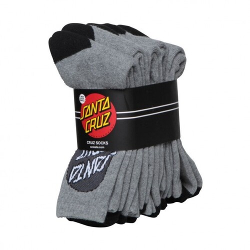 Santa Cruz Socks Crew 4pk Heather Grey US 7-11