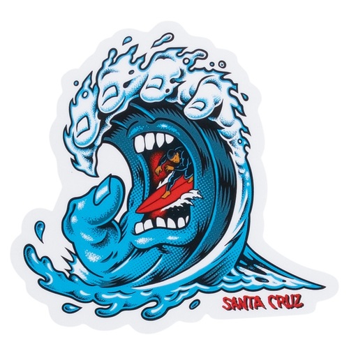 Santa Cruz Sticker Screaming Wave 4 inch Blue