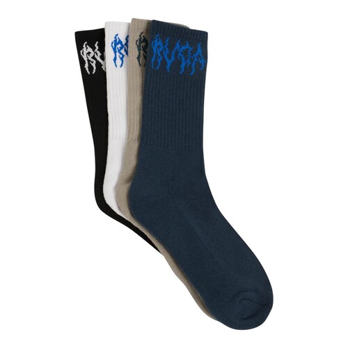 RVCA Socks Crew Seasonal 4pk Grey/Blue/Black/White