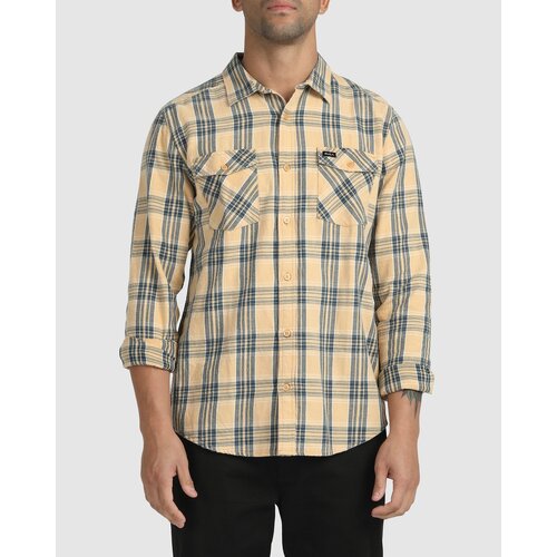 RVCA Shirt L/S Treets Flannel Bleached [Size: Mens Large]