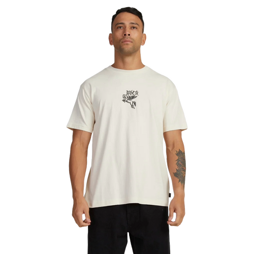 RVCA Tee Fly Away Unbleached [Size: Mens Medium] [Colour: White]