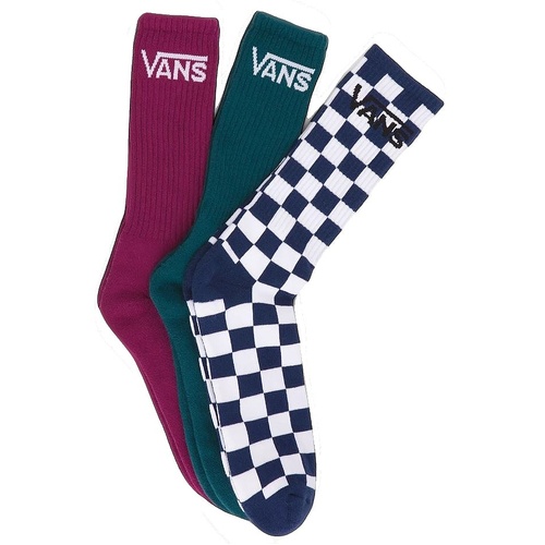 Vans Socks Classic Crew 3pk Deep Teal/Burgundy/Check US 6.5-9