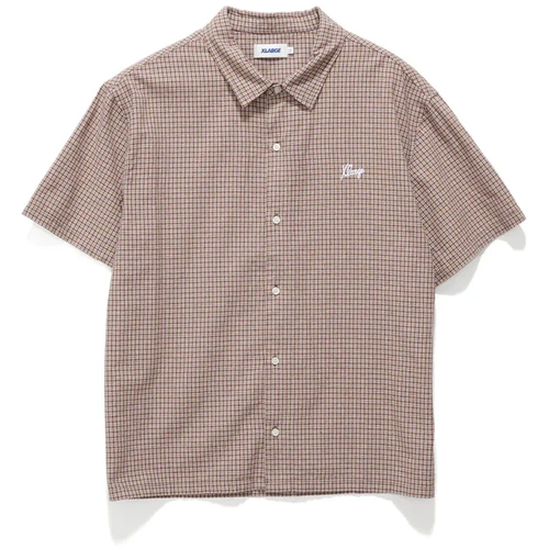 XLARGE Shirt Oxford Script SS Brown [Size: Mens Large] [Colour: Brown]