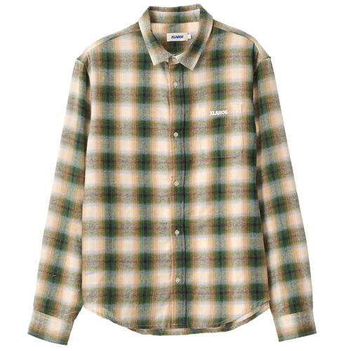 XLARGE Shirt Italic Check Green Plaid [Size: Mens Medium]