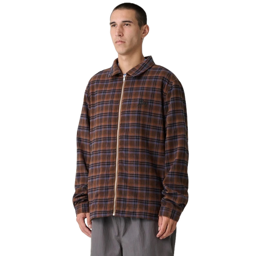 XLARGE Shirt Script Zip Long Sleeve Rust [Size: Mens Medium]