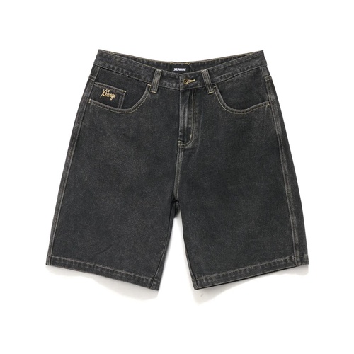 XLARGE Shorts Folded Crown Bull Denim Double Dye Black [Size: 28 inch Waist] [Colour: Black]