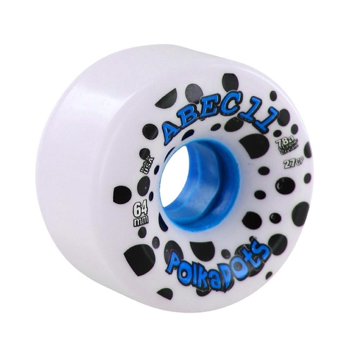Abec 11 Wheels Polka Dots 64mm x 81a White and Blue